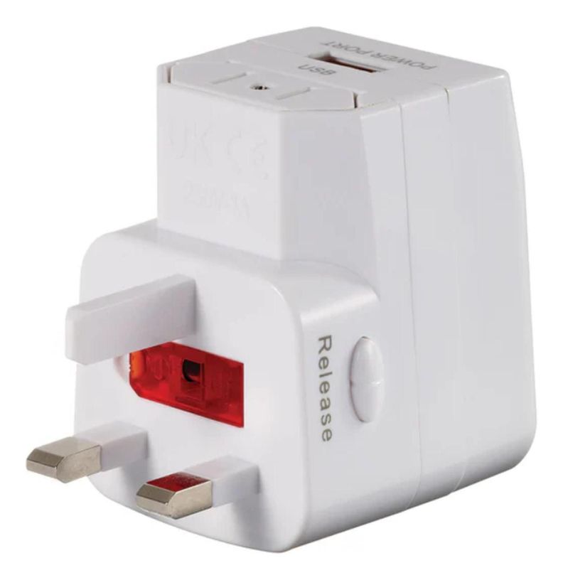 Adaptador De Corriente Universal + 1 Puerto Usb-2