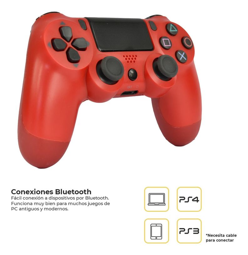 Control Joystick Inalámbrico doble Shock P4 Rojo Levo-2