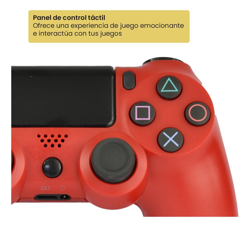 Control Joystick Inalámbrico doble Shock P4 Rojo Levo-4