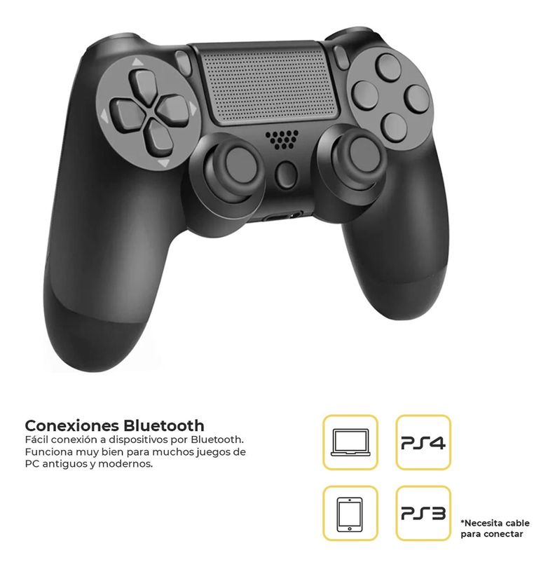 Control Joystick Inalámbrico doble Shock P4 Negro Levo-2