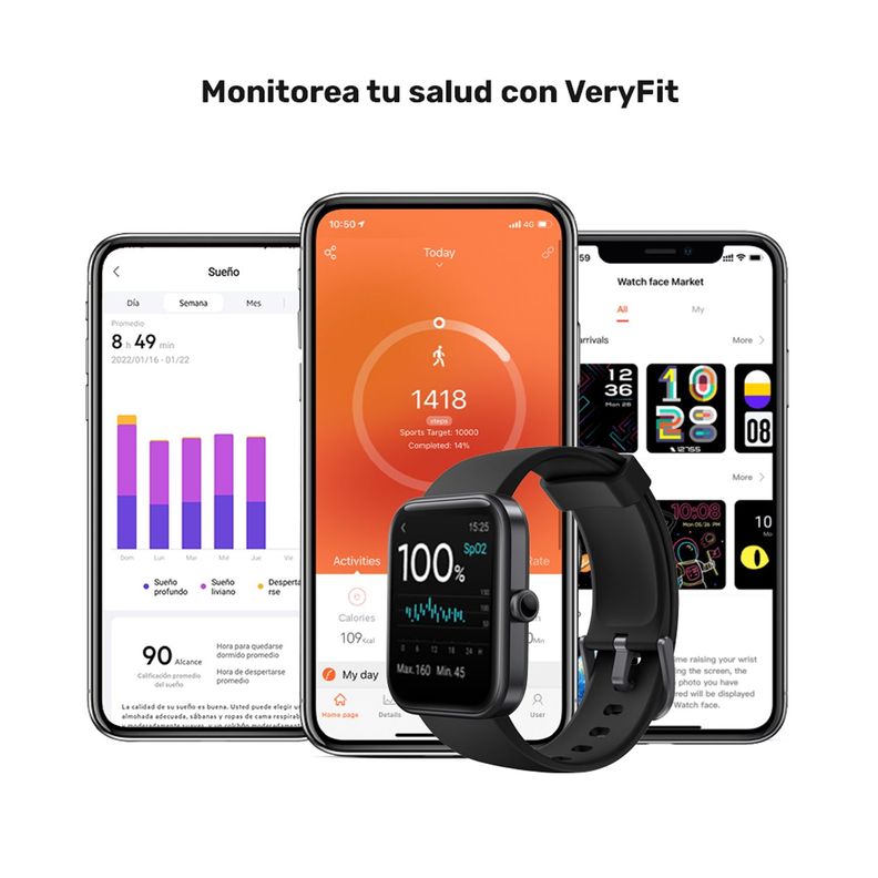 Pack 2 Smartwatch Live mini 206 40mm Black Lhotse-4