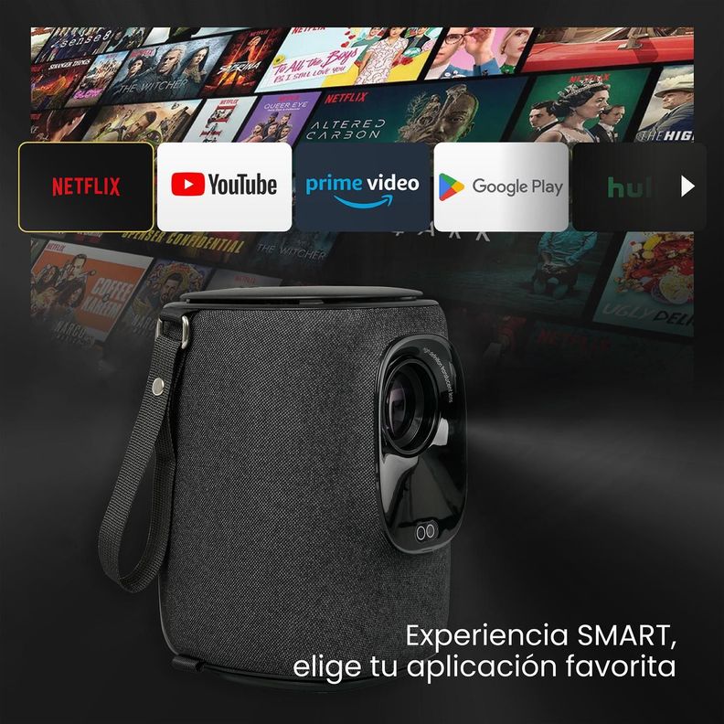 Proyector Portatil Nova 9000lm + Telón 80" Eléctrico LEVO-2