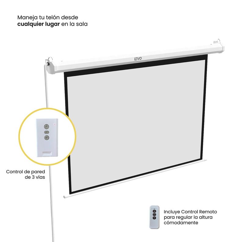 Proyector Portatil Nova 9000lm + Telón 80" Eléctrico LEVO-4
