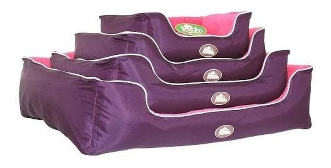 Cama Reversible Doble Color Perro Talla M Morado Mascan-1