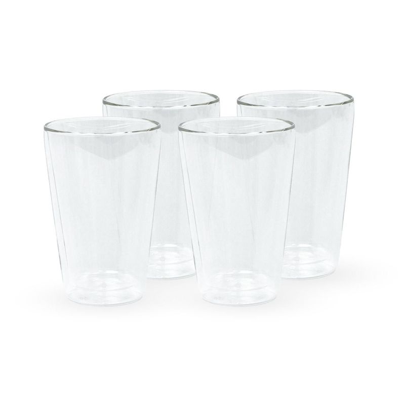 Set 4 Vasos Vidrio Doble Pared 400 ml Simplit Transparente