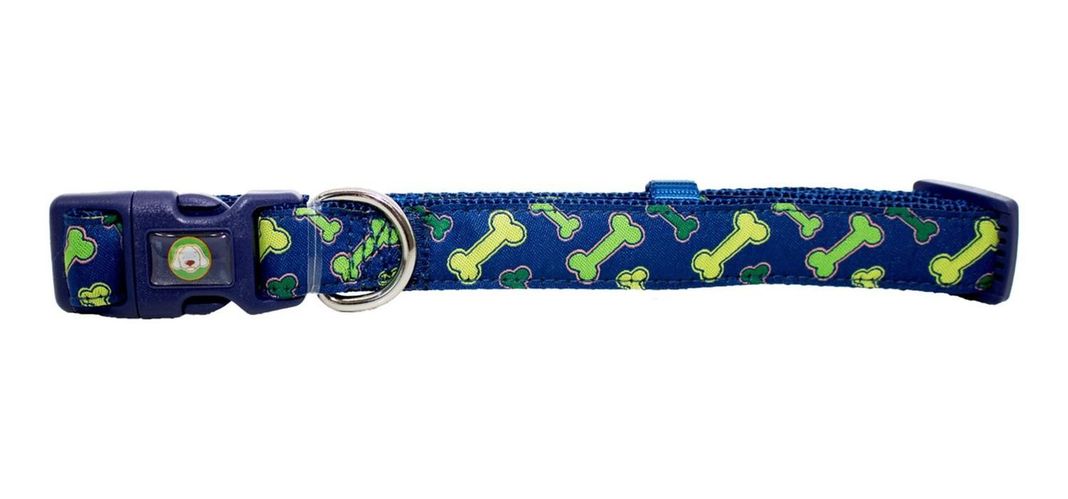 Collar Huesos Perro S Azul Mascan-1