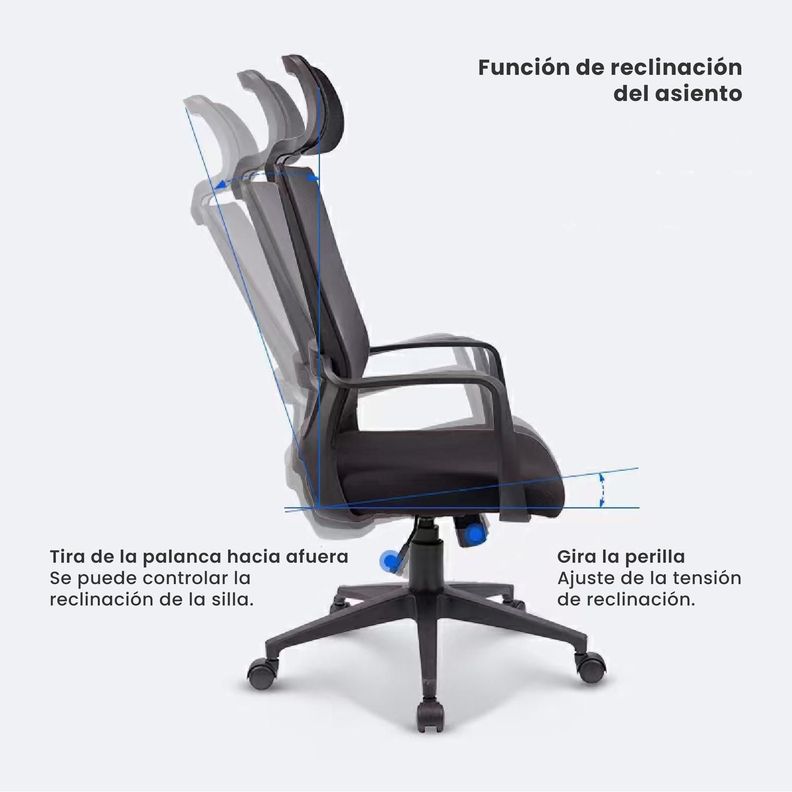 Silla Escritorio Aura Oficina Ergonomica Negra Levo-4