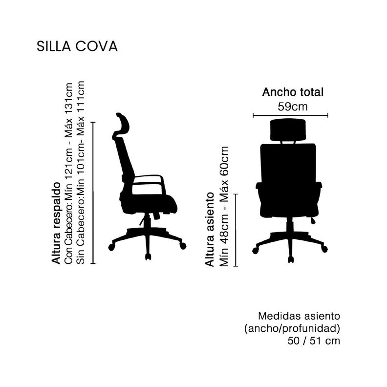 Silla Escritorio Aura Oficina Ergonomica Negra Levo-7
