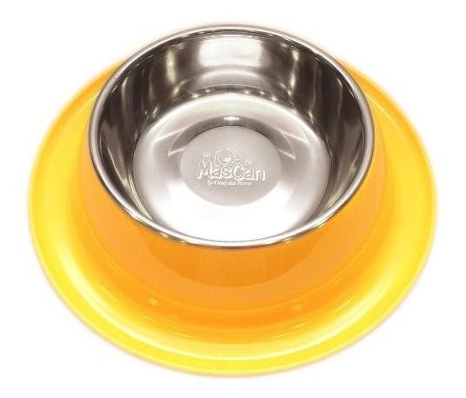 Plato Melamina Anti-hormigas Amarillo Talla L Perro-1