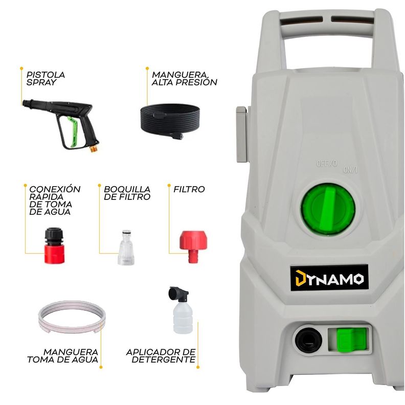 Hidrolavadora eléctrica Dynamo WP 1800w 130bar 220/240V 60Hz-3