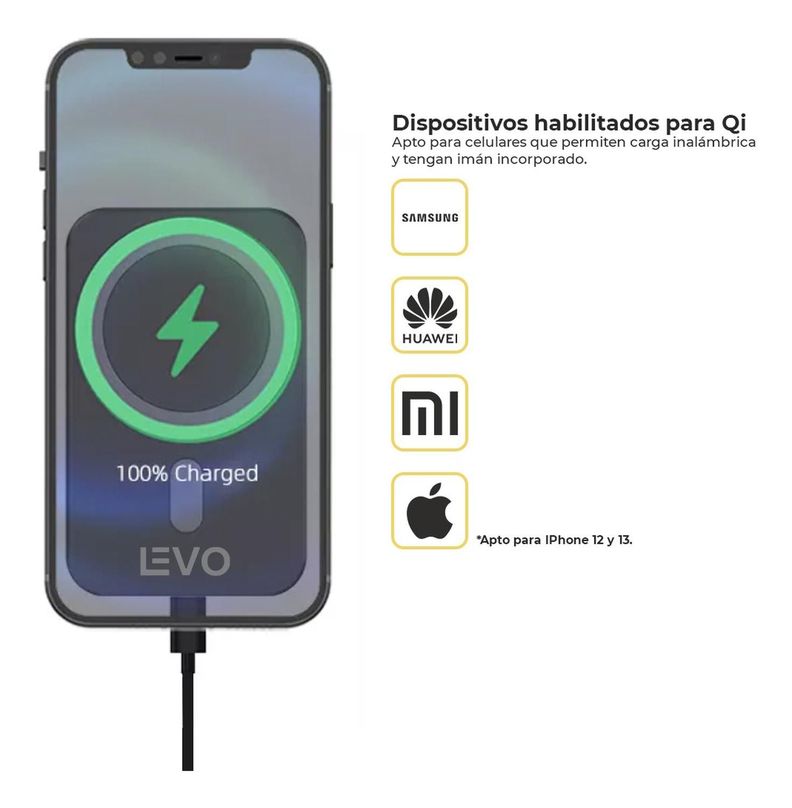 Cargador Inalámbrico Rápido Auto iPhone 12/13 V+ Levo-4