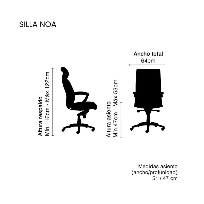 Silla Escritorio Oasi Oficina Ejecutiva Negra Levo-6