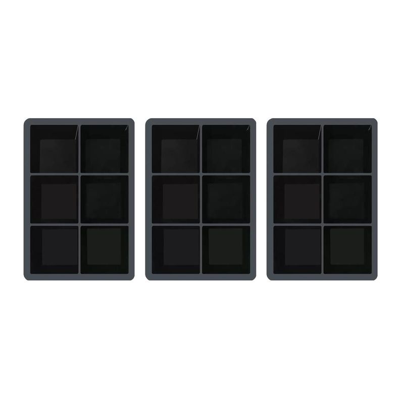 Pack 3 Cubeta de Hielo Silicona 6 Hielos Grandes-0