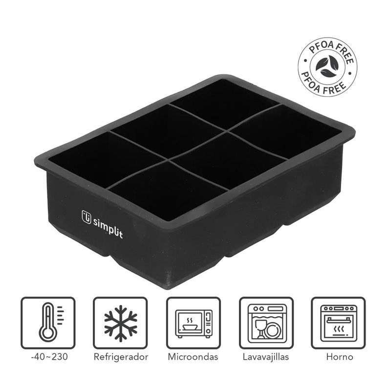 Pack 3 Cubeta de Hielo Silicona 6 Hielos Grandes-1