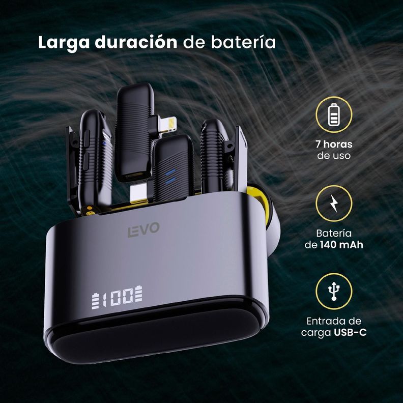 KIT Micrófono de Solapa Inalámbrico Lavalier EchoPro LEVO-2