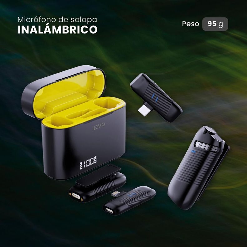 KIT Micrófono de Solapa Inalámbrico Lavalier EchoPro LEVO-4