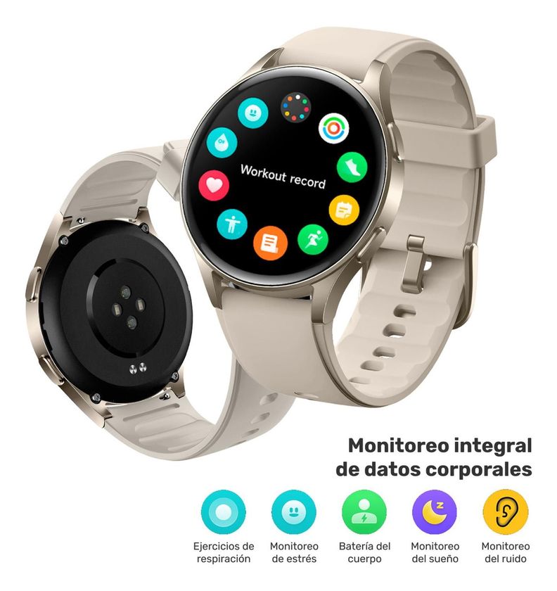 Pack Smartwatch Lhotse Vibe 05 Cream + Audífonos Rosado-3