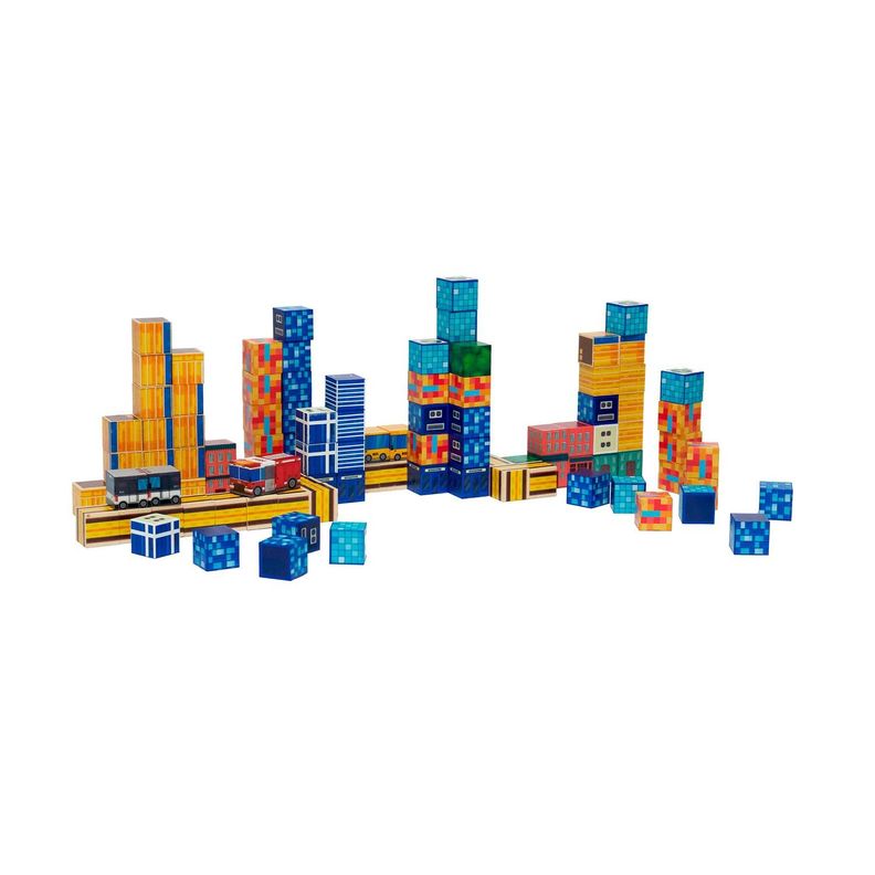 Juego Bloques Magneticos 114pcs MineBlocks Ciudad Bandu Surtido