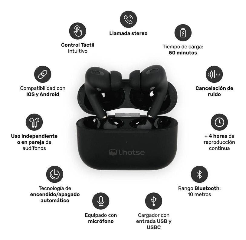 Pack Smartwatch Lhotse Vibe 05 Cream + Audífonos Negro-4