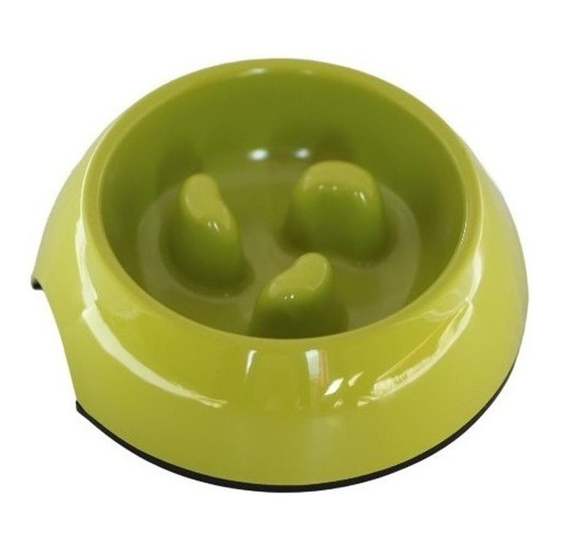 Plato Melamina Anti-ahogo Talla M Verde Perro Mascan-0