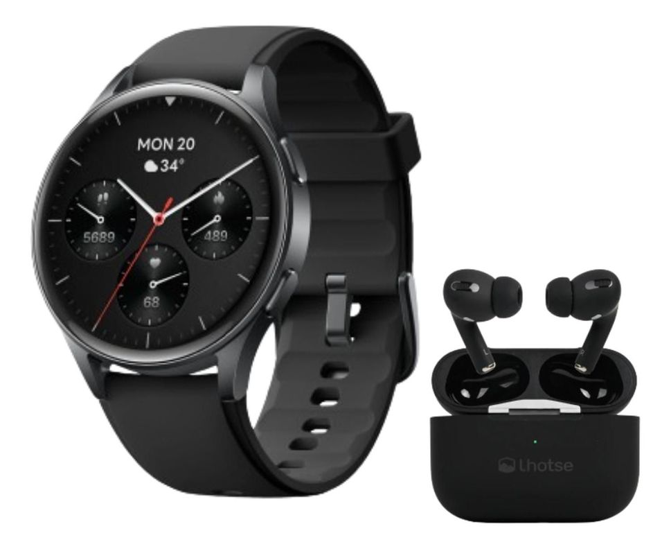 Pack Smartwatch Lhotse Vibe 05 Black + Audífonos Negro-0