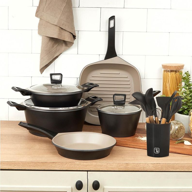 Kit Batería Cocina 8 Pza + Set 12 Utensilios Simplit-1