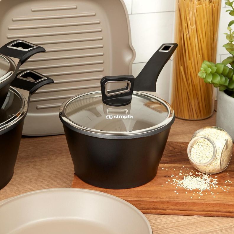 Kit Batería Cocina 8 Pza + Set 12 Utensilios Simplit-3
