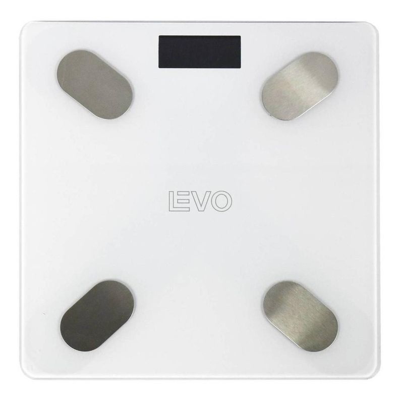 Pesa Digital Balanza Bano Bluetooth Blanca Inteligente LEVO Blanco