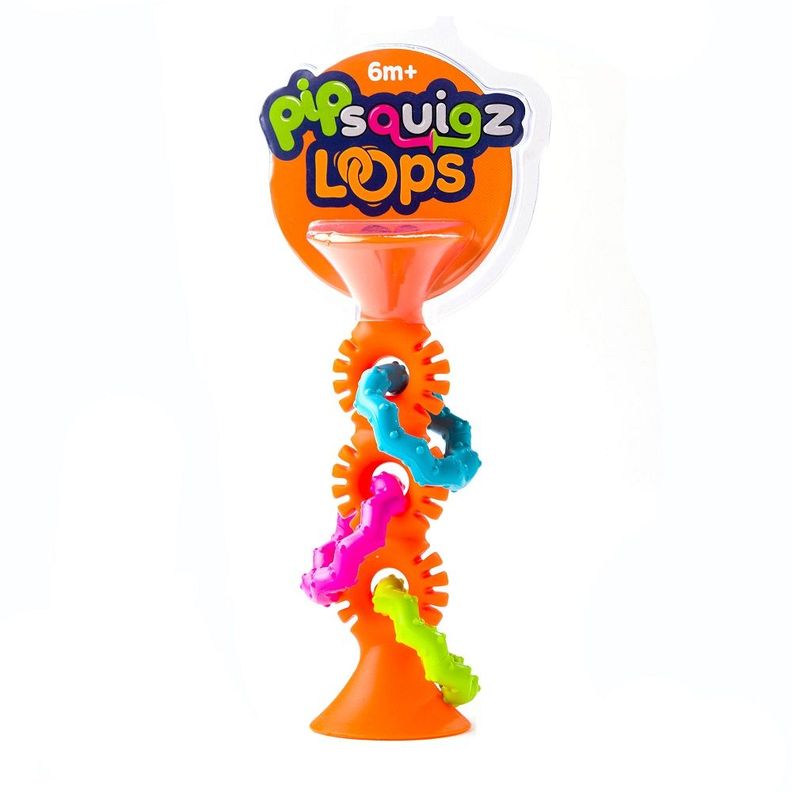 Pipsquigz Loops Naranjo Mordedores Sensoriales FatBrain Toys-1