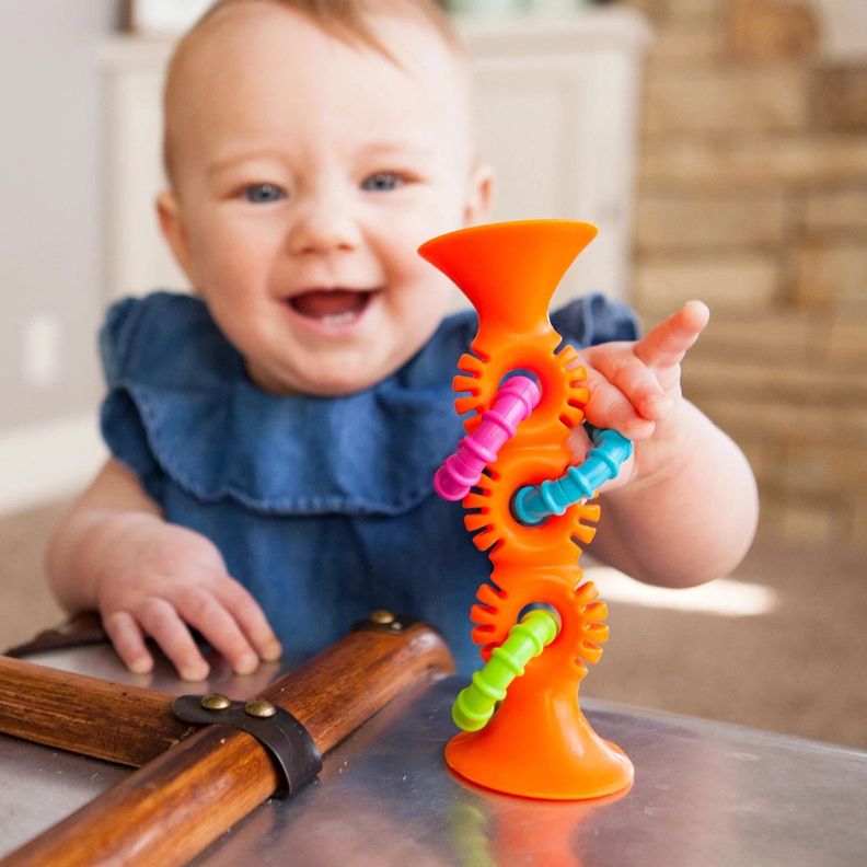 Pipsquigz Loops Naranjo Mordedores Sensoriales FatBrain Toys-6