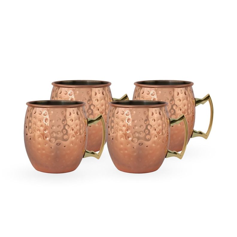 Set 4 Vasos Moscow Mule Mug Cobre + Bombillas Simplit Cafe