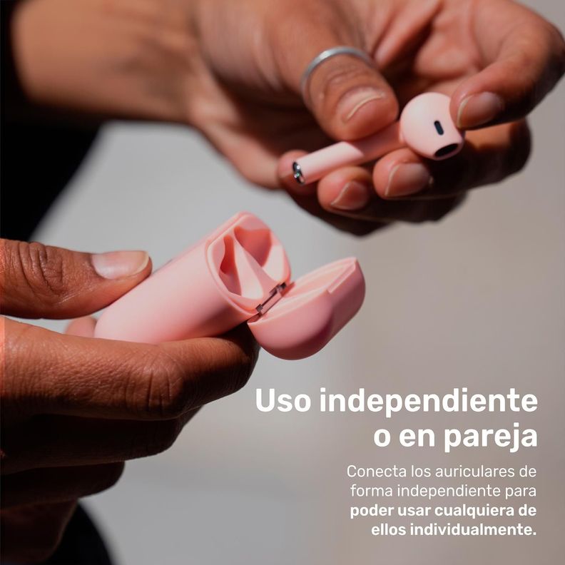 Audífonos Lhotse Bluetooth Inalámbrico Rm12 Rosado-5