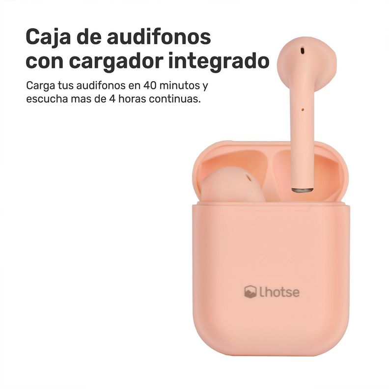 Audífonos Lhotse Bluetooth Inalámbrico Rm12 Rosado-6