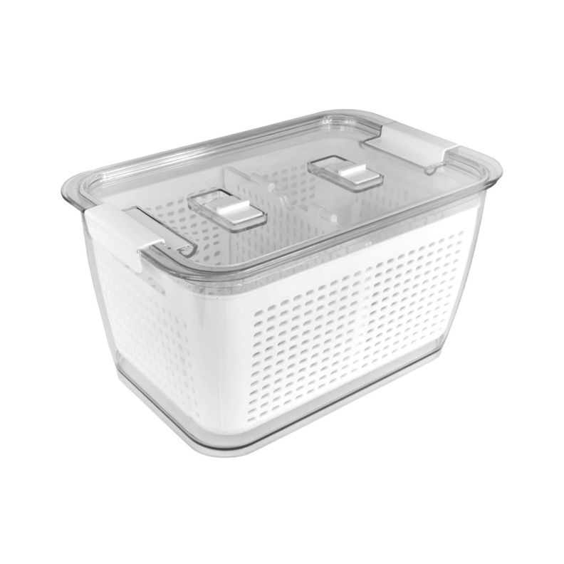 Organizador Refrigerador con Cesta L Simplit Blanco