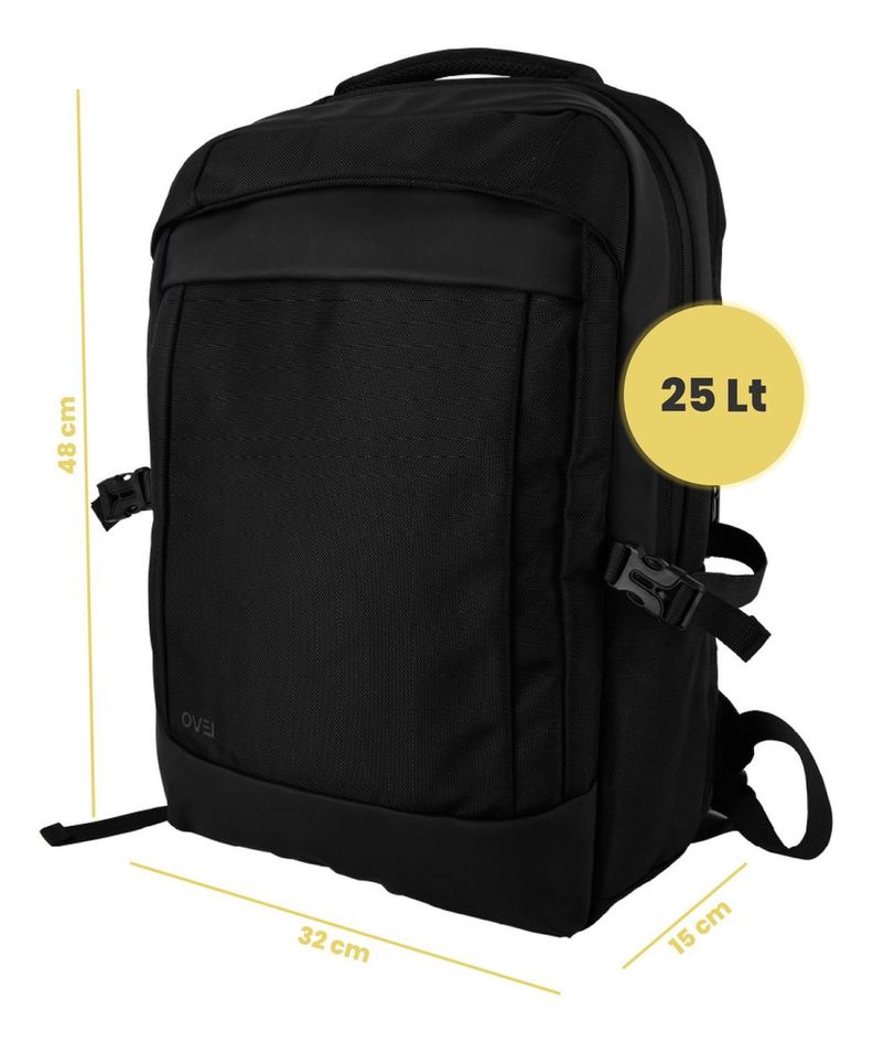 Mochila de viaje Notebook WOLF Negra 15,6" LEVO-1