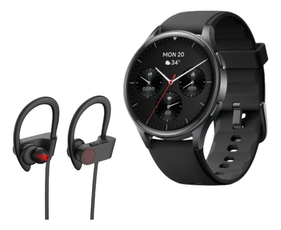 Pack Smartwatch Lhotse Vibe 05 Black + Audífonos Deportivo-0