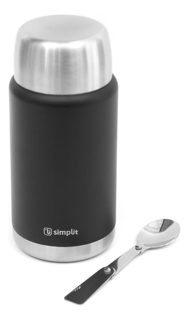 Pack 2 Termos de Comida 750ml Rosado y Negro Simplit-1