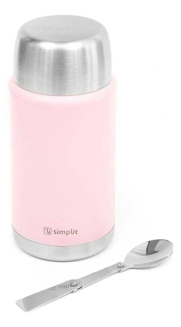 Pack 2 Termos de Comida 750ml Rosado y Negro Simplit-2