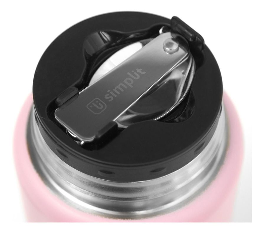 Pack 2 Termos de Comida 750ml Rosado y Negro Simplit-3