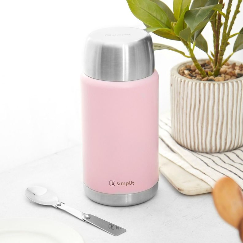 Pack 2 Termos de Comida 750ml Rosado y Negro Simplit-4
