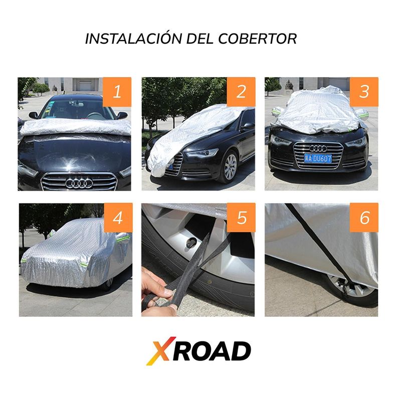 Carpa Funda Cubre Auto Impermeable Premium con Felpa Xroad-4