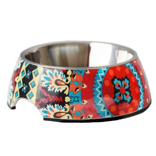 Plato Melamina Motivo Redondo Multicolor Talla S Perro-0