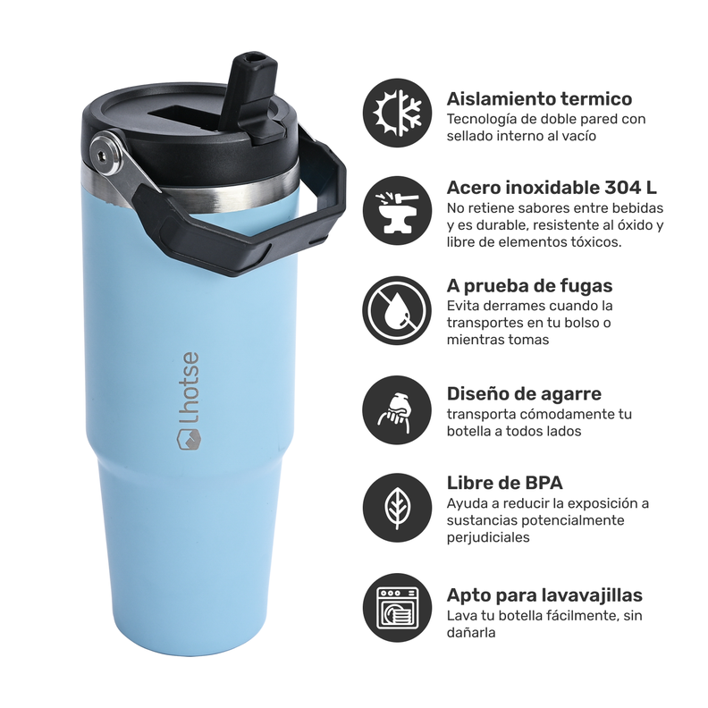 Botella Térmica Insulada Lhotse Travel Mug 900ml Blue-1
