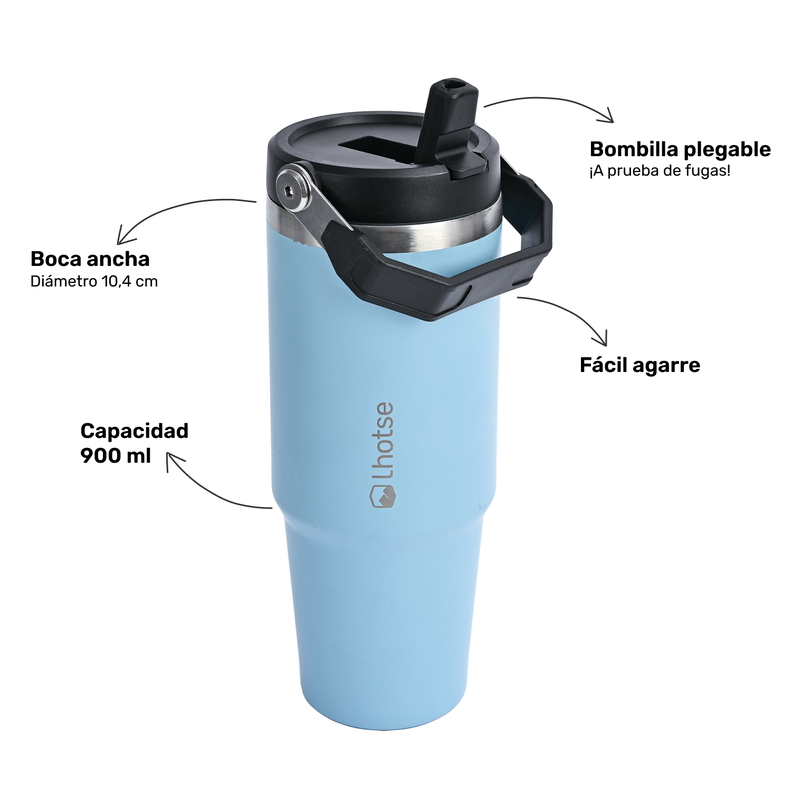 Botella Térmica Insulada Lhotse Travel Mug 900ml Blue-3