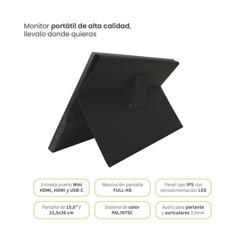 Monitor Portátil Gamer ViewGo 15,6" Full HD 1080P Levo-1