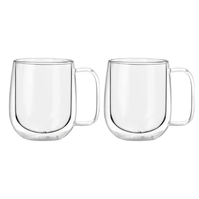 Set 2 Tazas Mug de Vidrio Doble Pared 300 ml Simplit-0