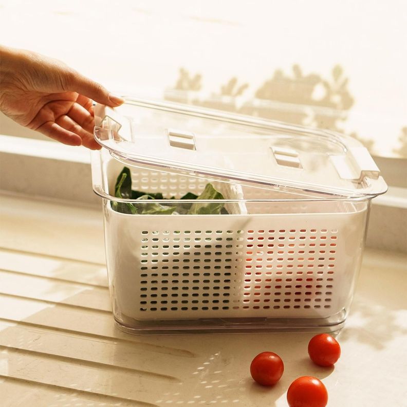 Organizador Refrigerador con Cesta Mediana Simplit-1