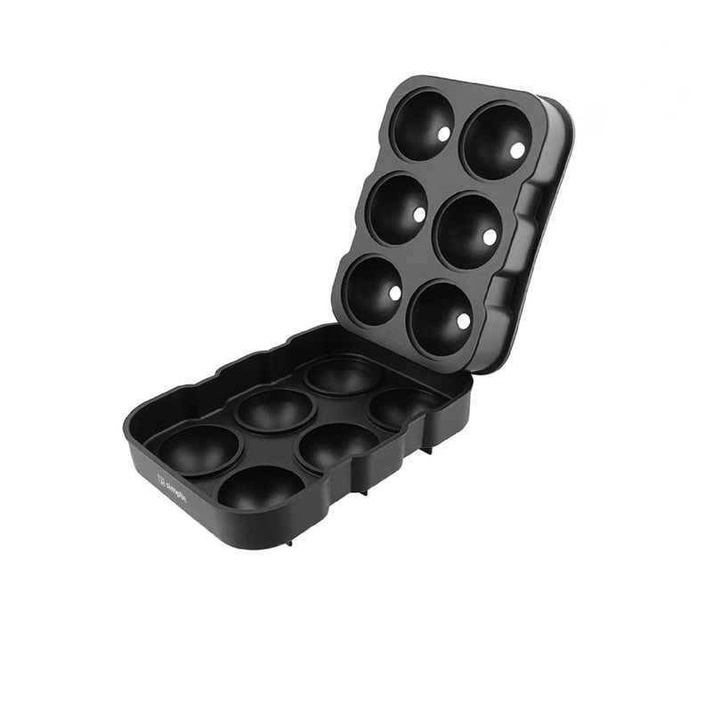 Cubeta de Hielo Silicona 6 Hielos Redondos Simplit Negro