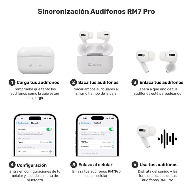 Pack Smartwatch Lhotse Vibe 05 Cream + Audífonos Blanco-5
