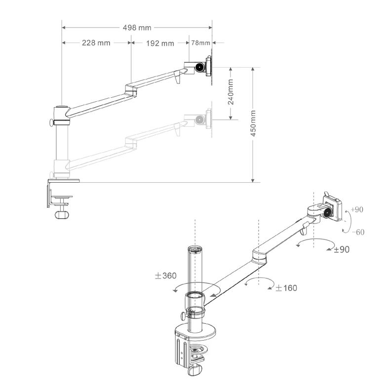 Soporte Brazo para Monitor Pivot Levo-7